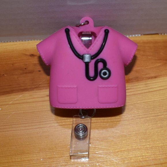 Pre-Owned Pink medical Scrub Field Hand Sanitizer Case Pocket Holder W/ Clip - Picture 1 of 10